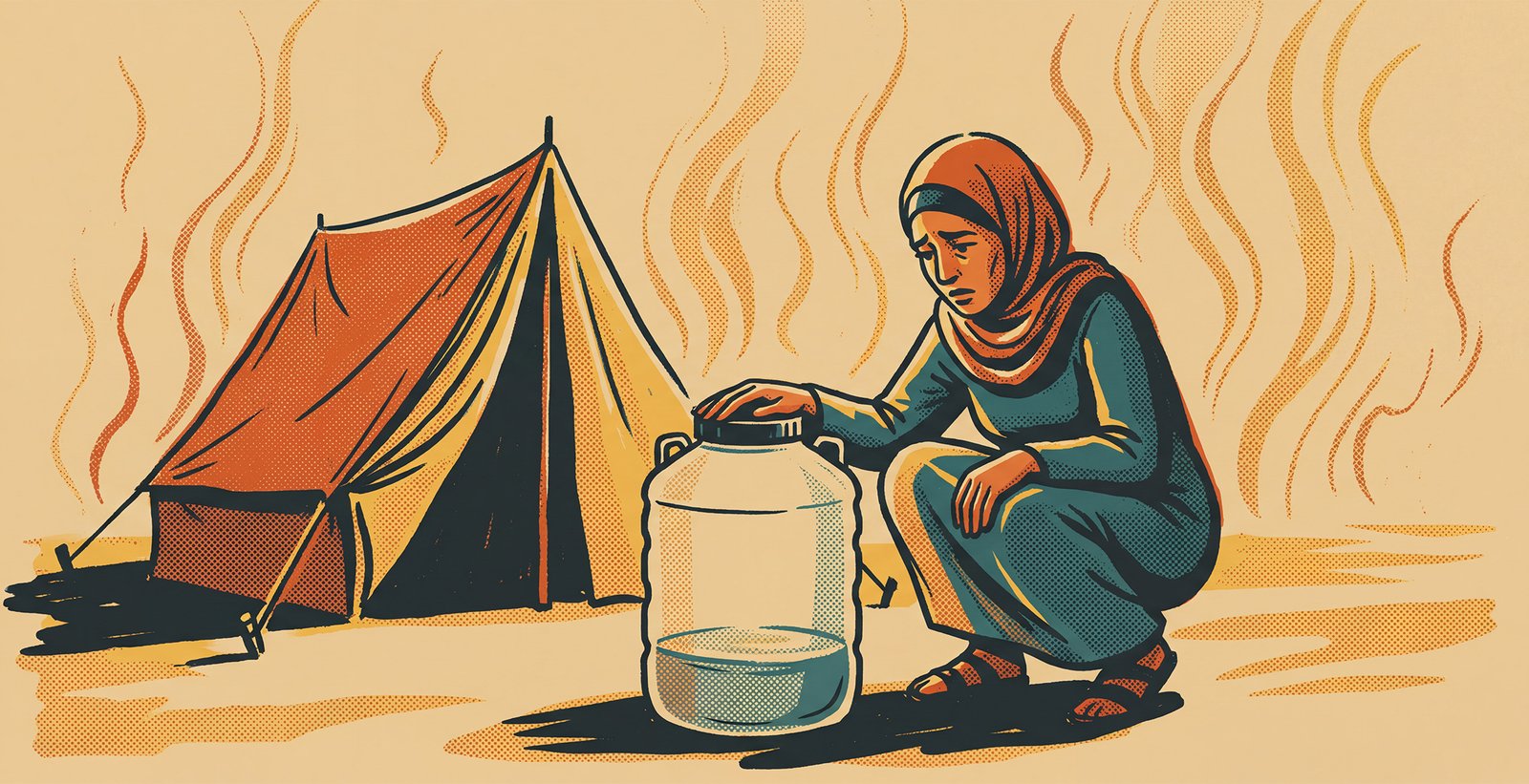 خطر الجفاف يهدد النازحين في غزة